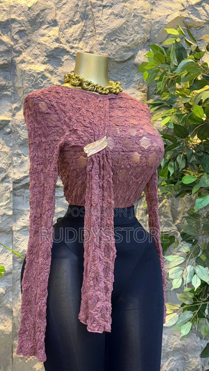 Luxe Brooch Detail Long Sleeve Top