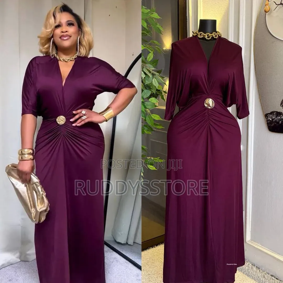 Luxury Brooch Bat Sleeve Midi Dress