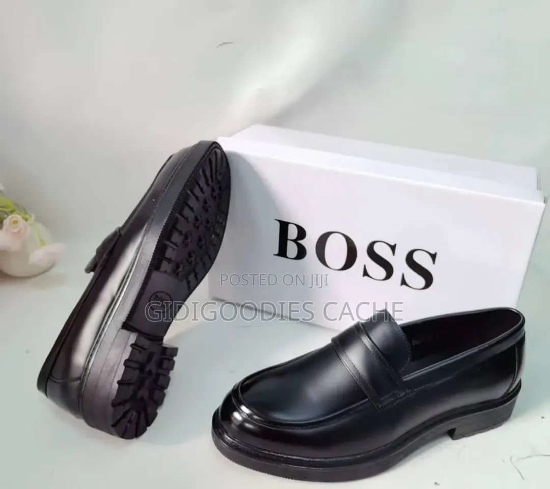 Boss-Inspired Chunky Sole Leather Penny Loafers Size 40-46