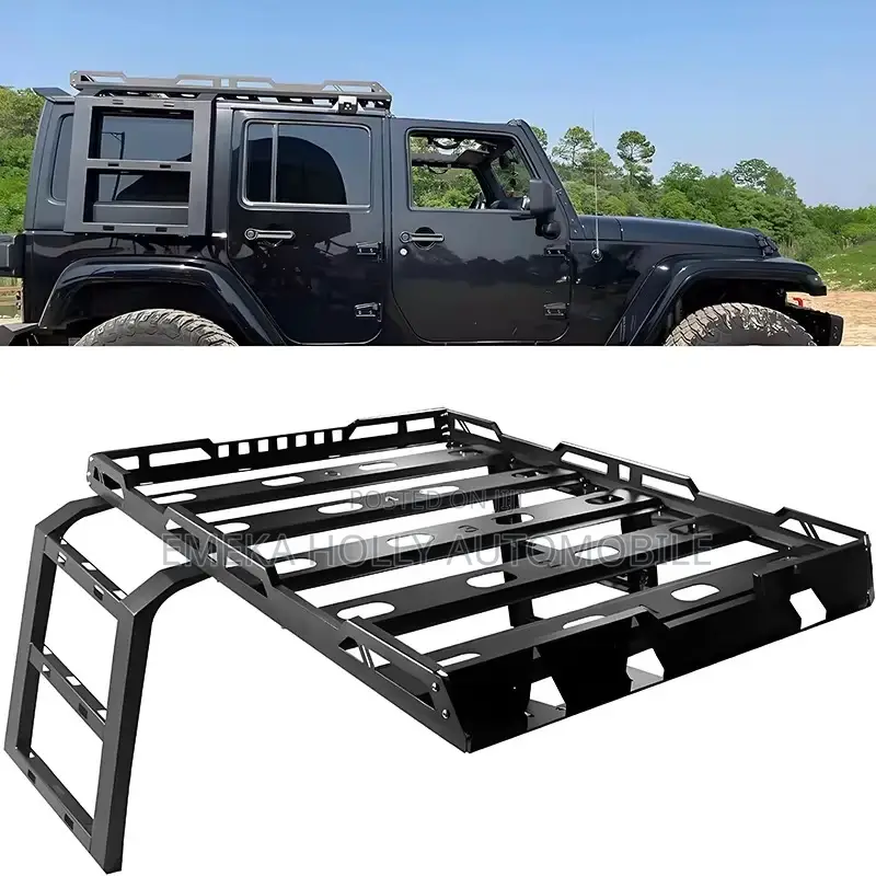 Roof Rack Cargo Basket for 2007-2018 Jeep Wrangler Jk 4-Door Models.