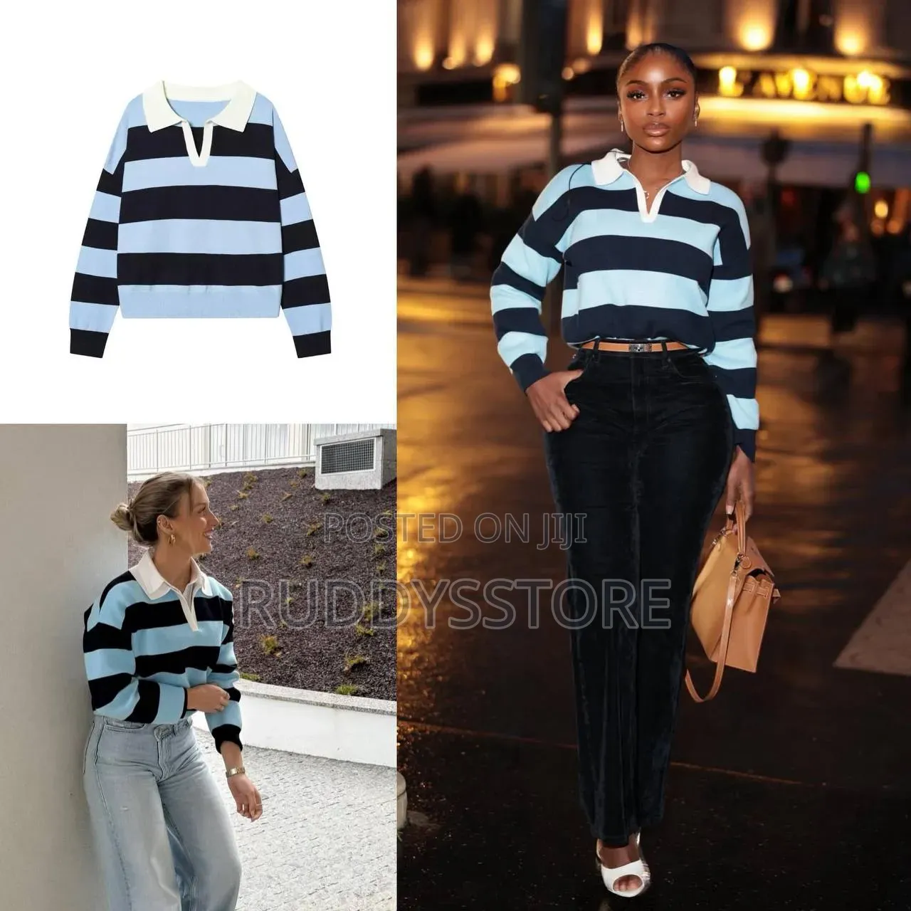 Zr Striped Knit Sweat Top
