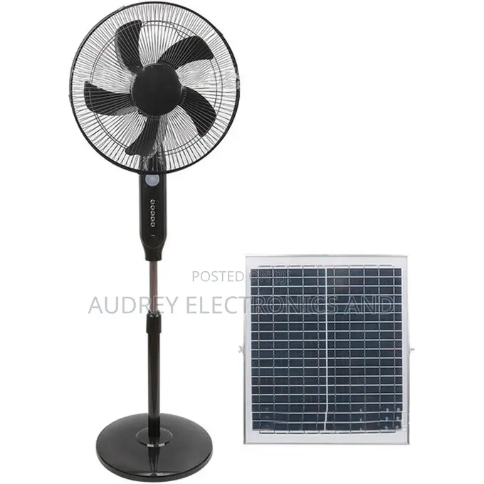 16 Inch Solar/Electric Rechargeable Standing Fan With Solar Panel