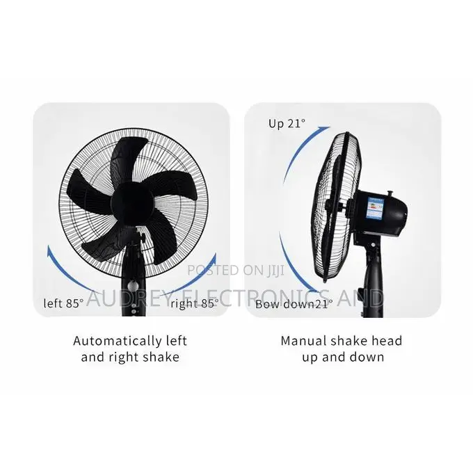 16 Inch Solar/Electric Rechargeable Standing Fan With Solar Panel