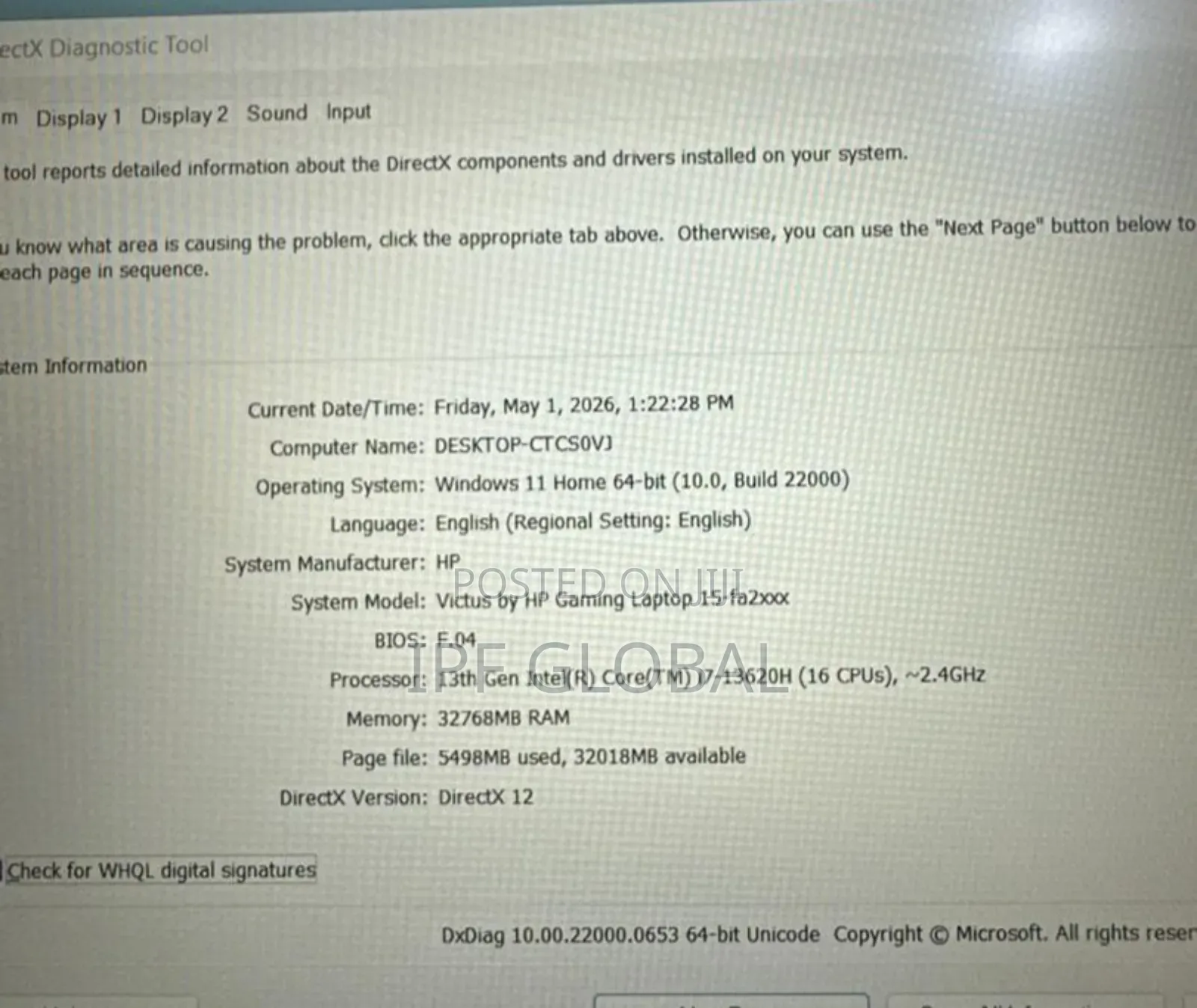 Laptop HP Victus 15 32GB Intel Core i7 SSD 2T