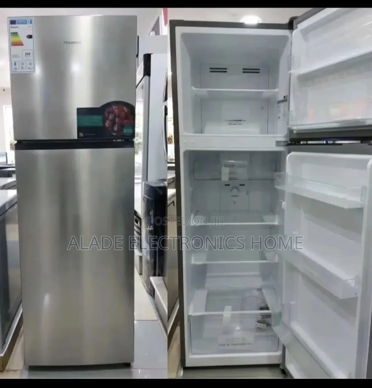 240ltrs” Hisense Double Door Refrigerator. Inverter Gas”10yrs Warranty