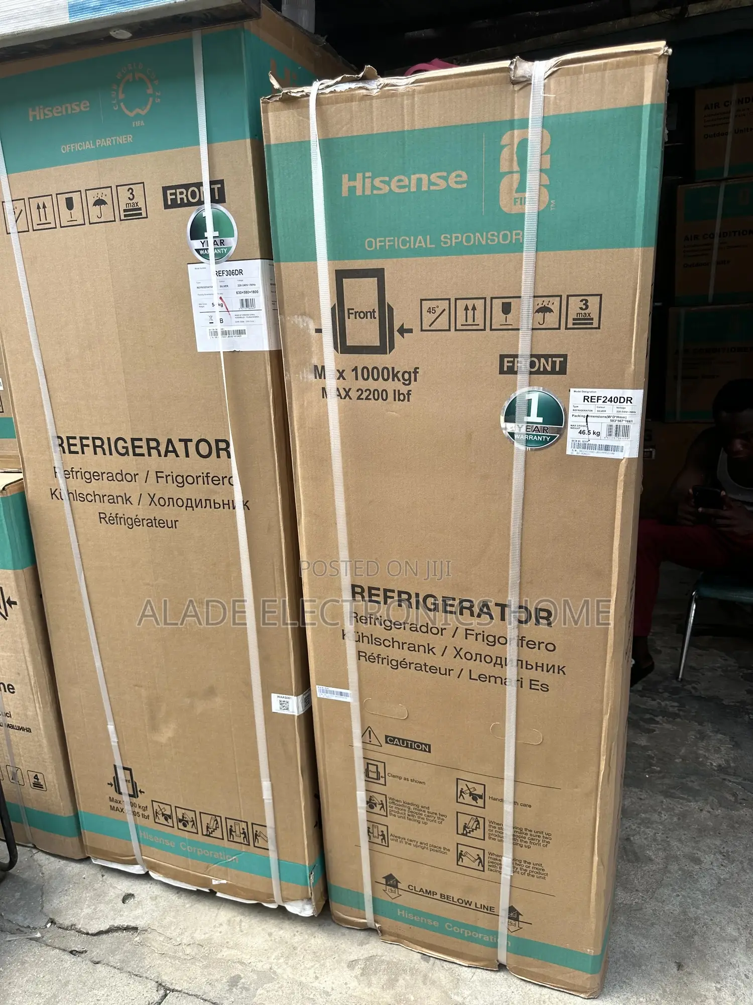 240ltrs” Hisense Double Door Refrigerator. Inverter Gas”10yrs Warranty