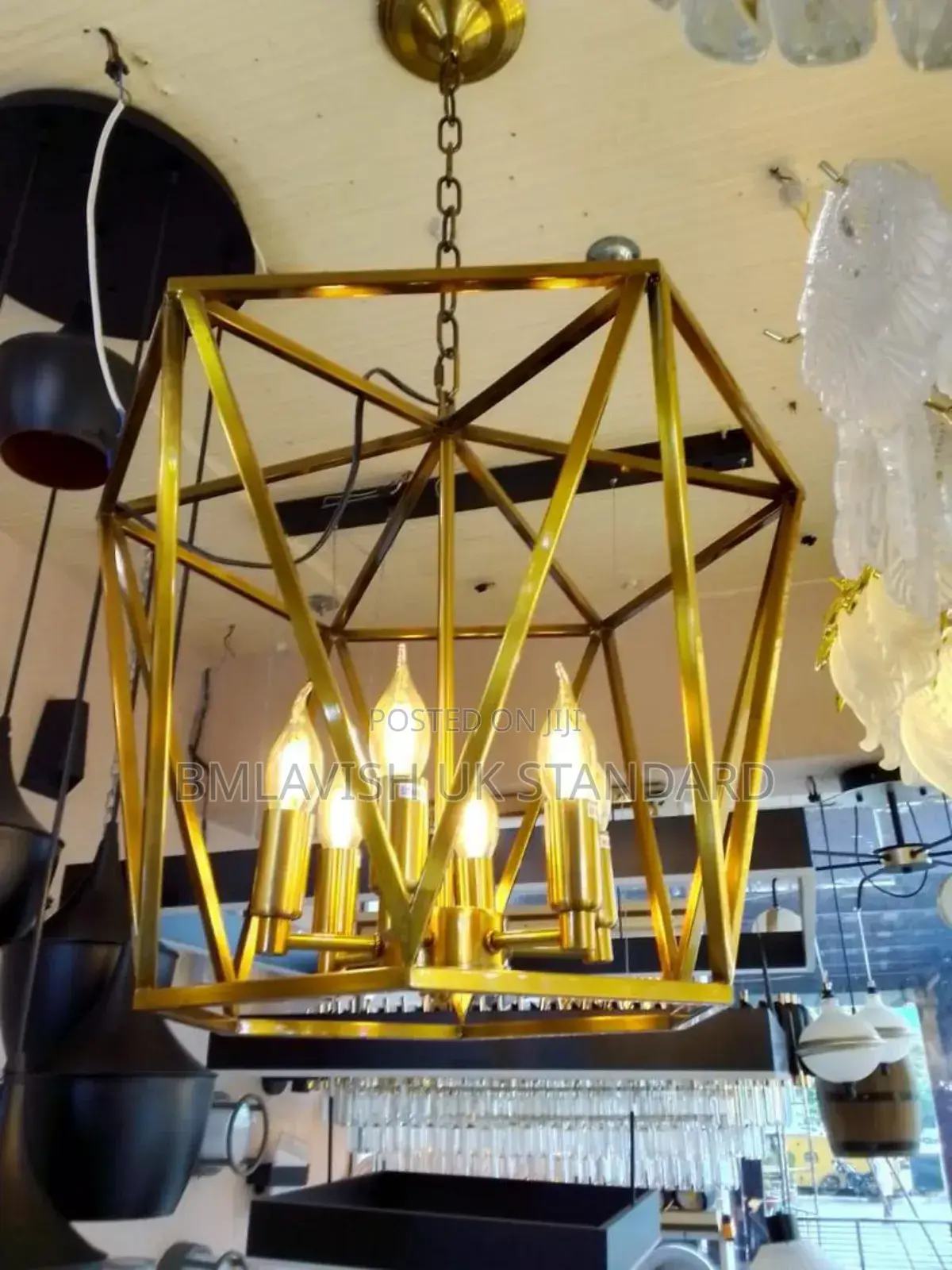Modern 4-to-6 Light Geometric Chandelier