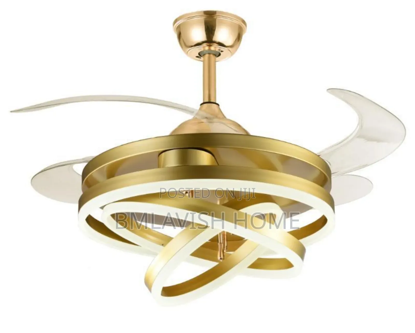 Gold Ceiling Fan Chandelier