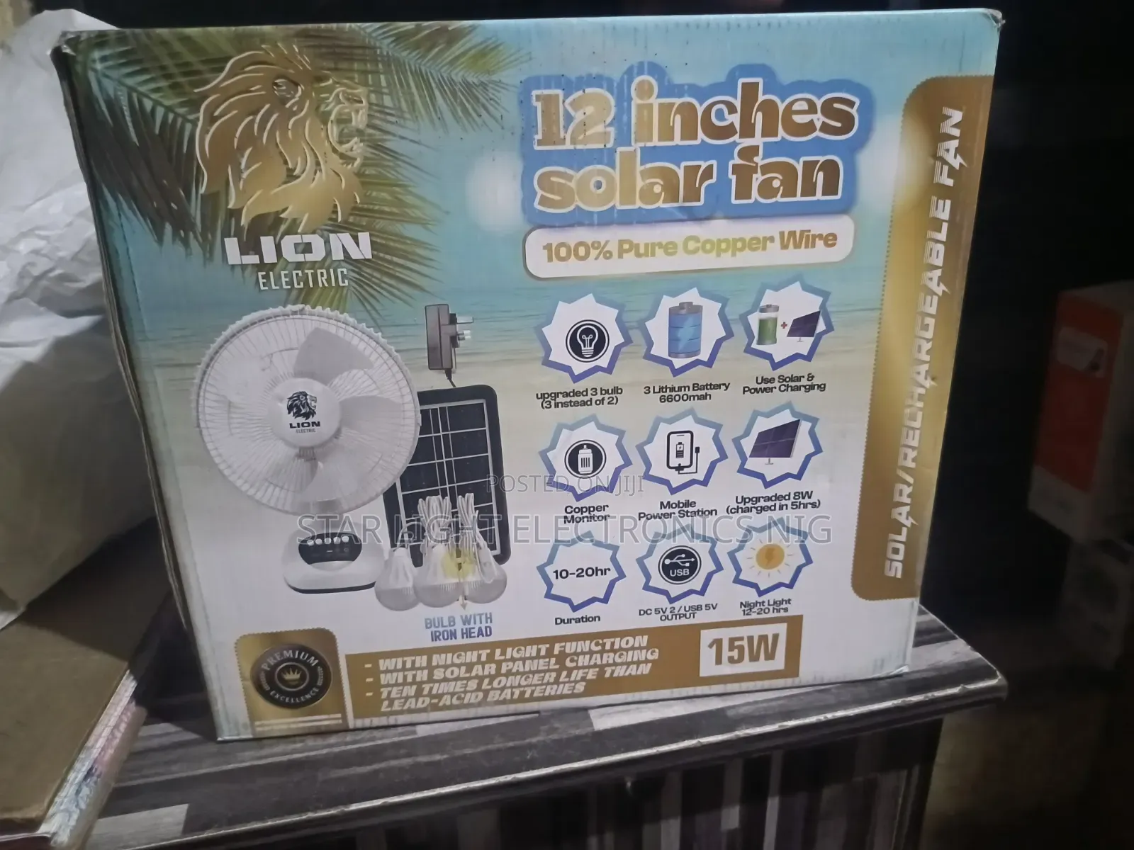 Lion Table Rechargeable Fan