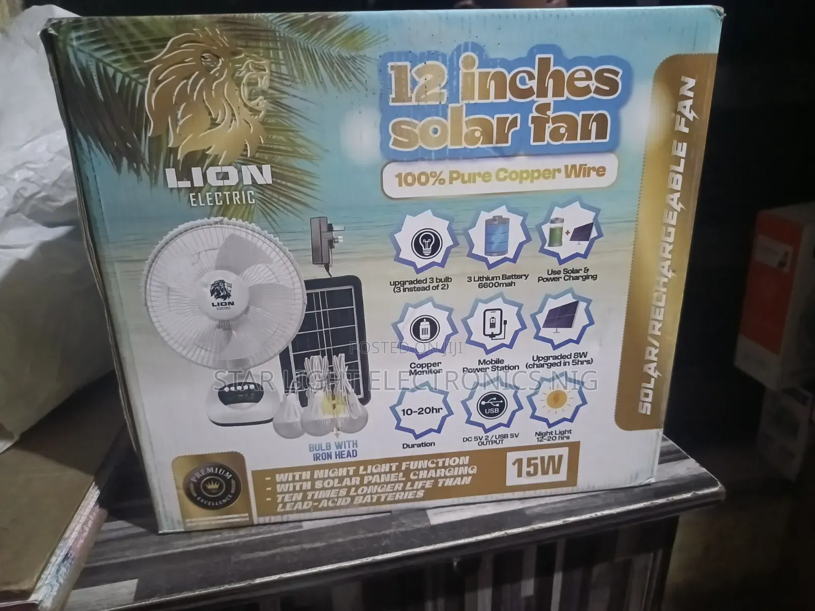 Lion Table Rechargeable Fan