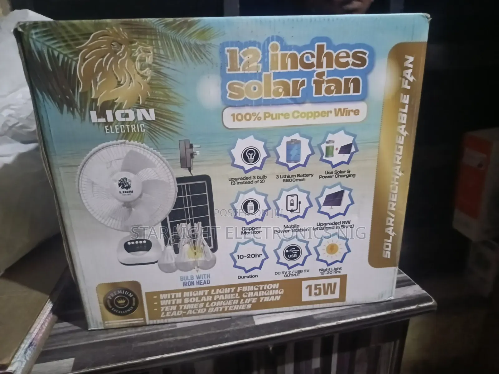 Lion Table Rechargeable Fan