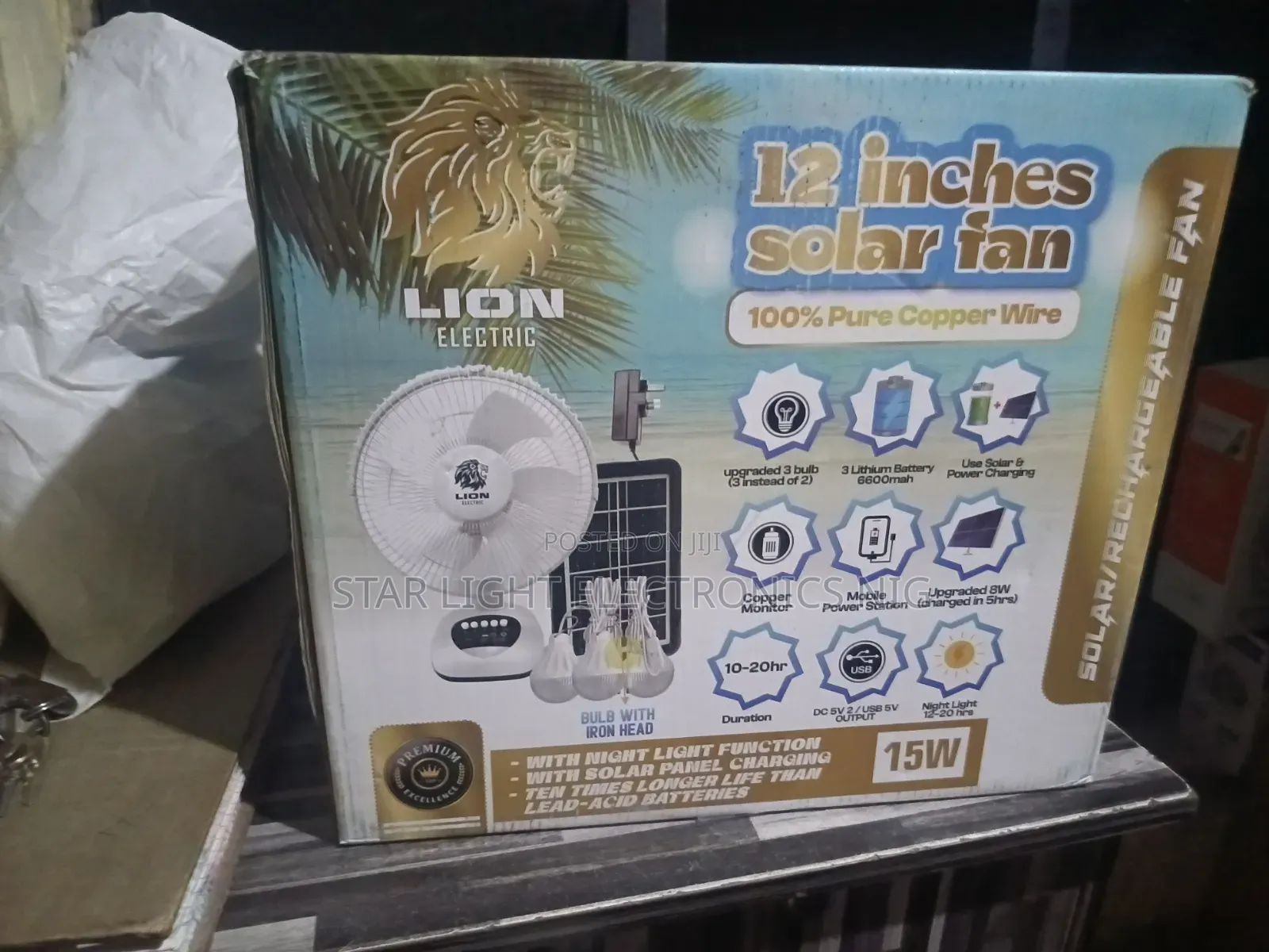 Lion Table Rechargeable Fan