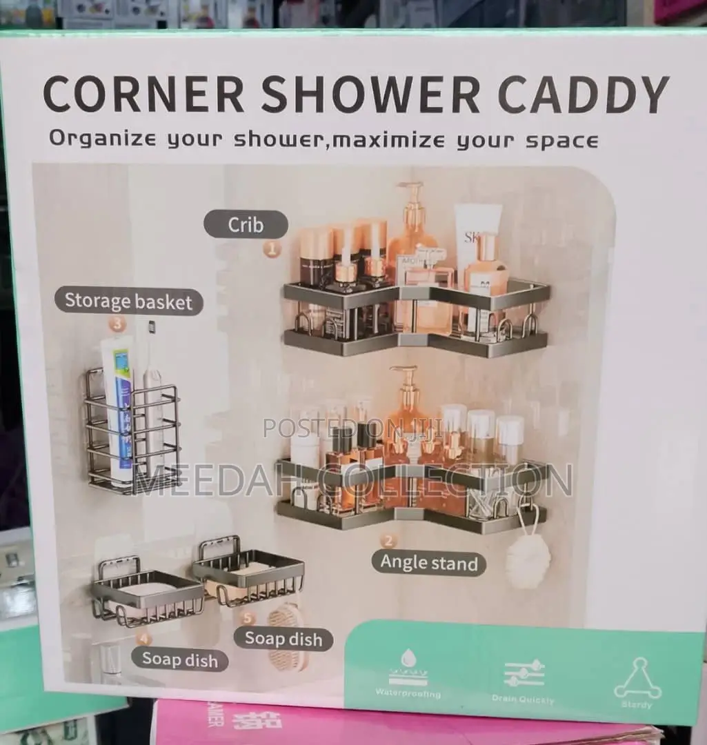 No Punching Wall Mounted 5 in 1 Bathroom Triangle Wall Storage Rack