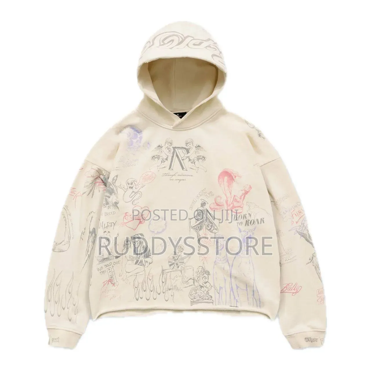 Vintage Art Sketch Oversized Hoodie