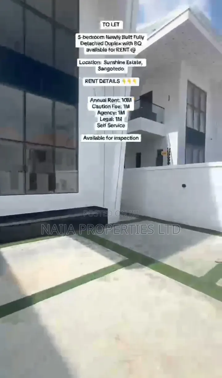 5bdrm Duplex in Blenco, Sangotedo for rent