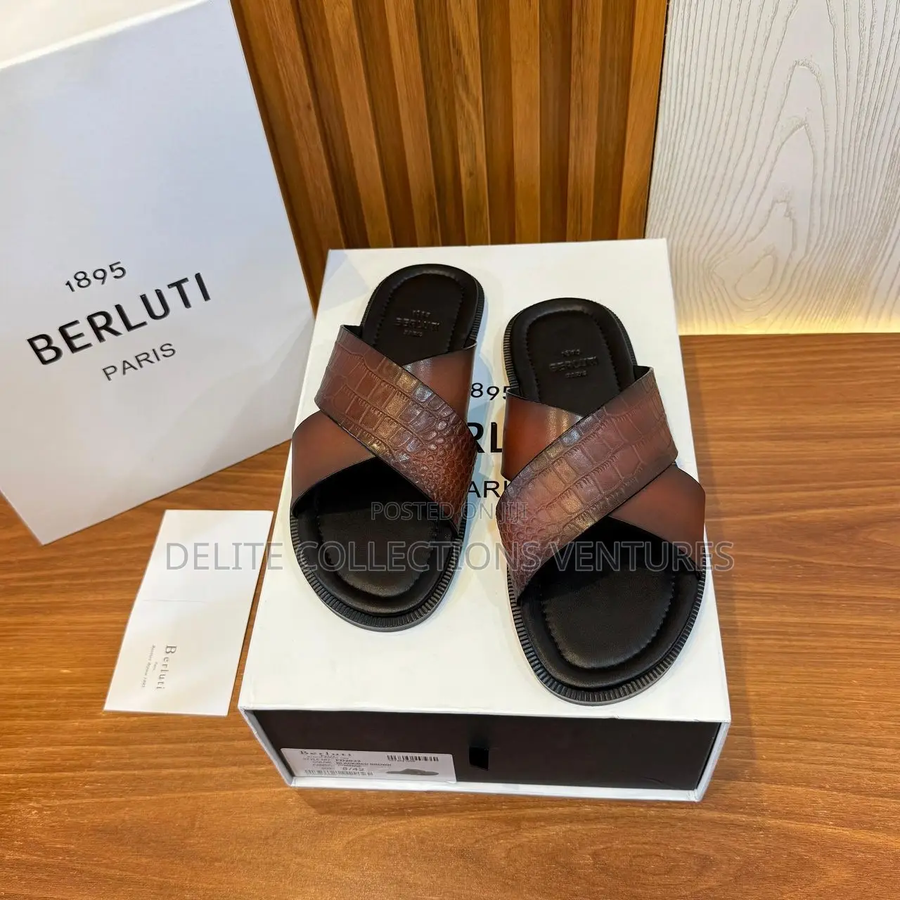 *Berluti Sinos Scritto Leather Sandals.*