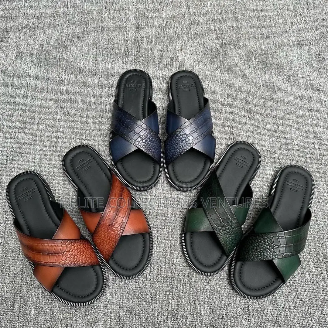 *Berluti Sinos Scritto Leather Sandals.*