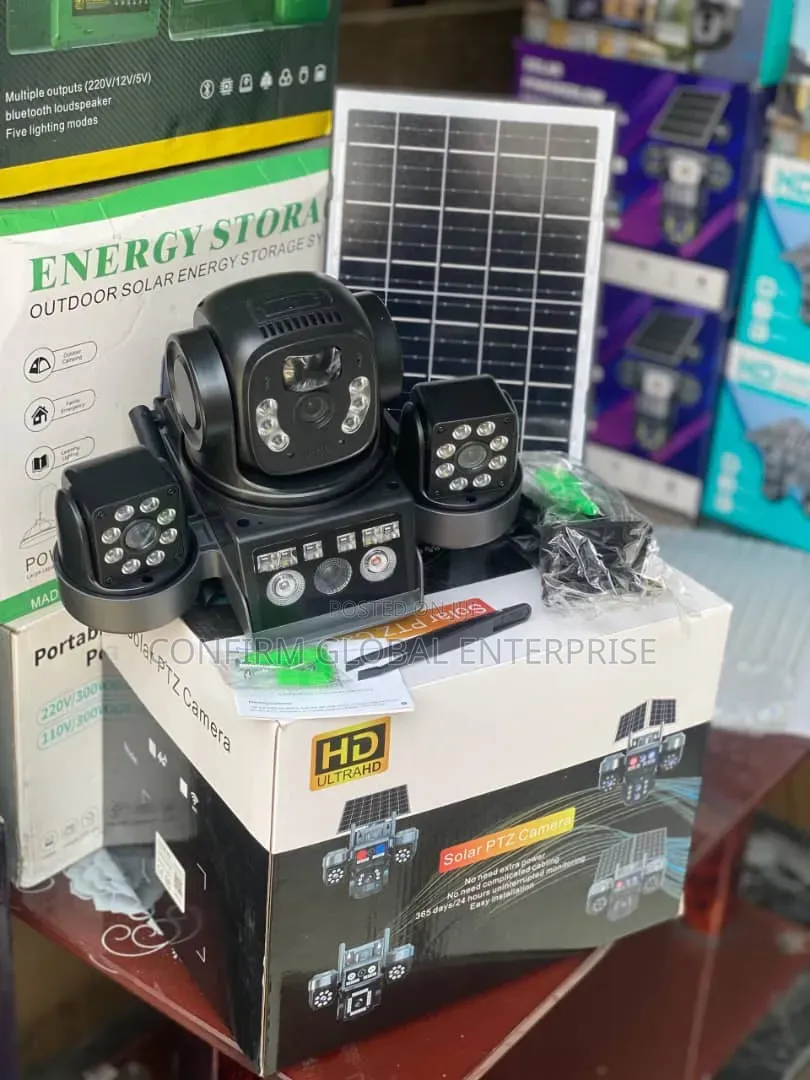 4g Solar Powered Ultra Hd Triple Lens Solar PTZ Security Camera.