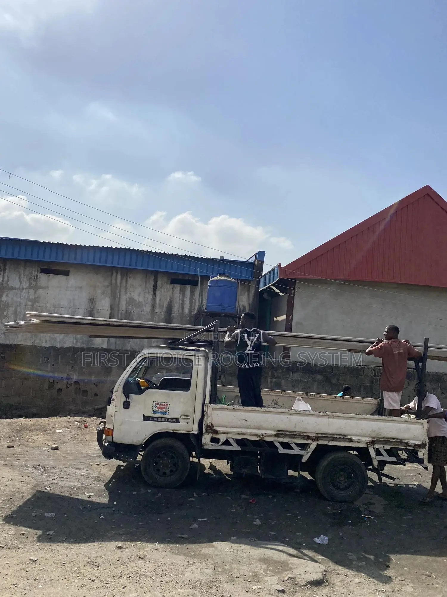 Loading Of Beige Oven Baked Aluminum Roofing Sheet
