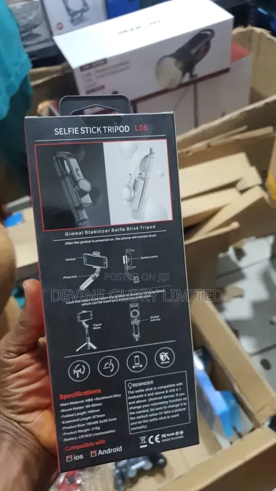L08 3-in-1 Gimbal Stabilizer Selfie Stick With Tripod