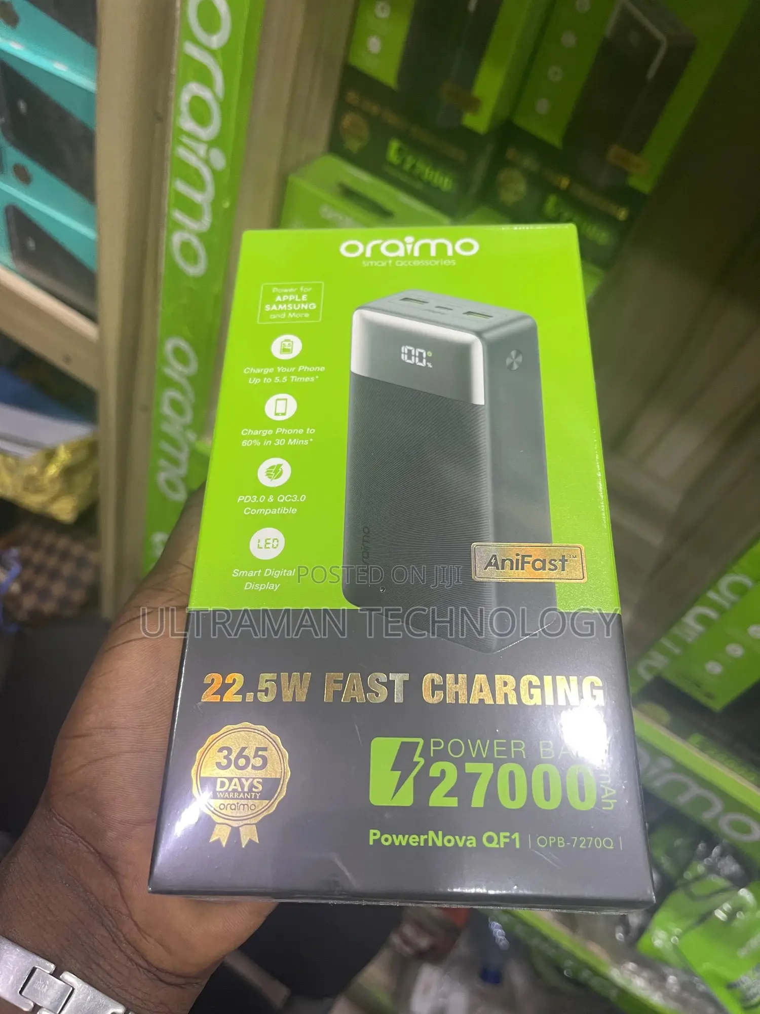 Oraimo 27000mah Ultra Power Bank (Fast Charge, Display)