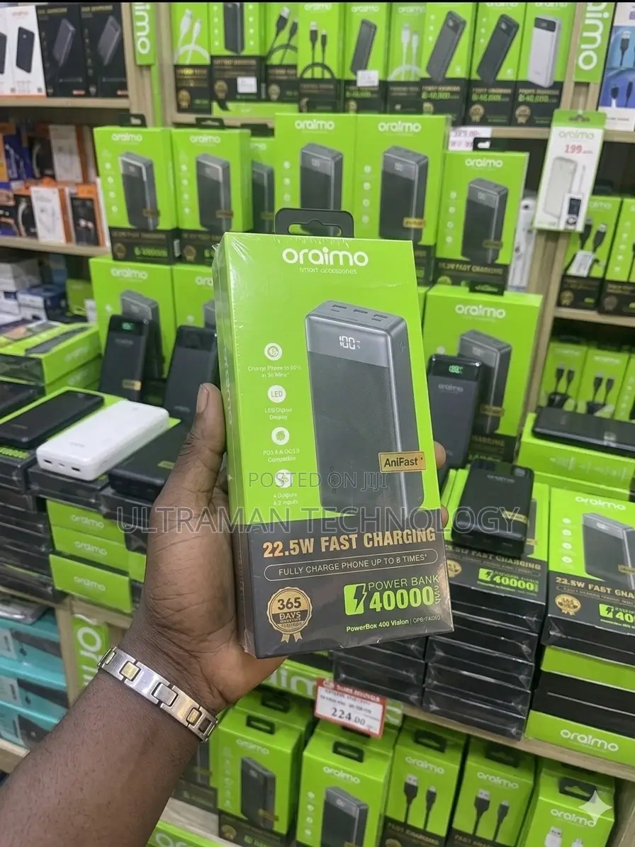 40000mah Oraimo Ultra Power Bank (Fast Charge, Display)
