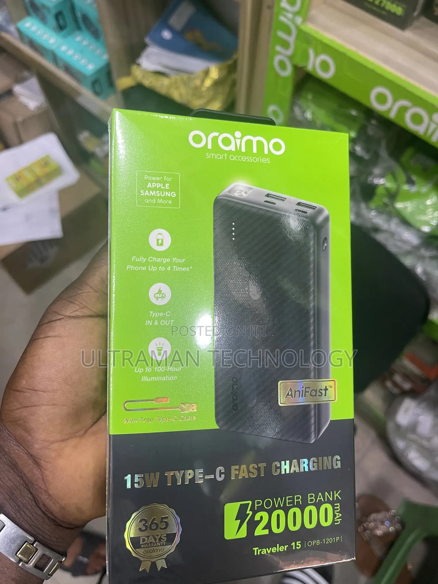 20000mah Oraimo Power Bank (Fast Charge, Display)