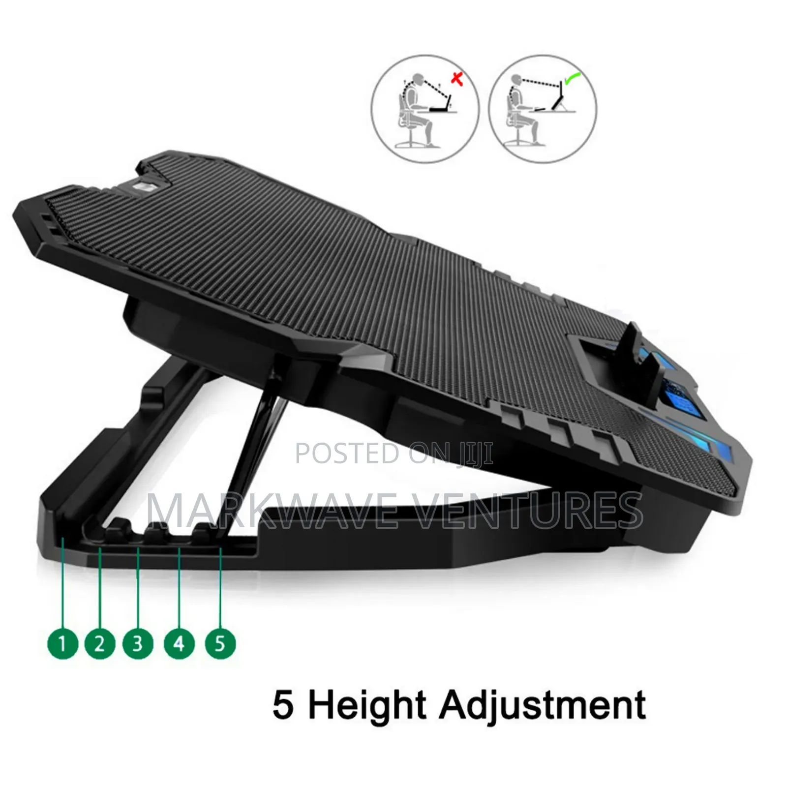 Ewent Adjustable Cooling Stand With 5 Fans