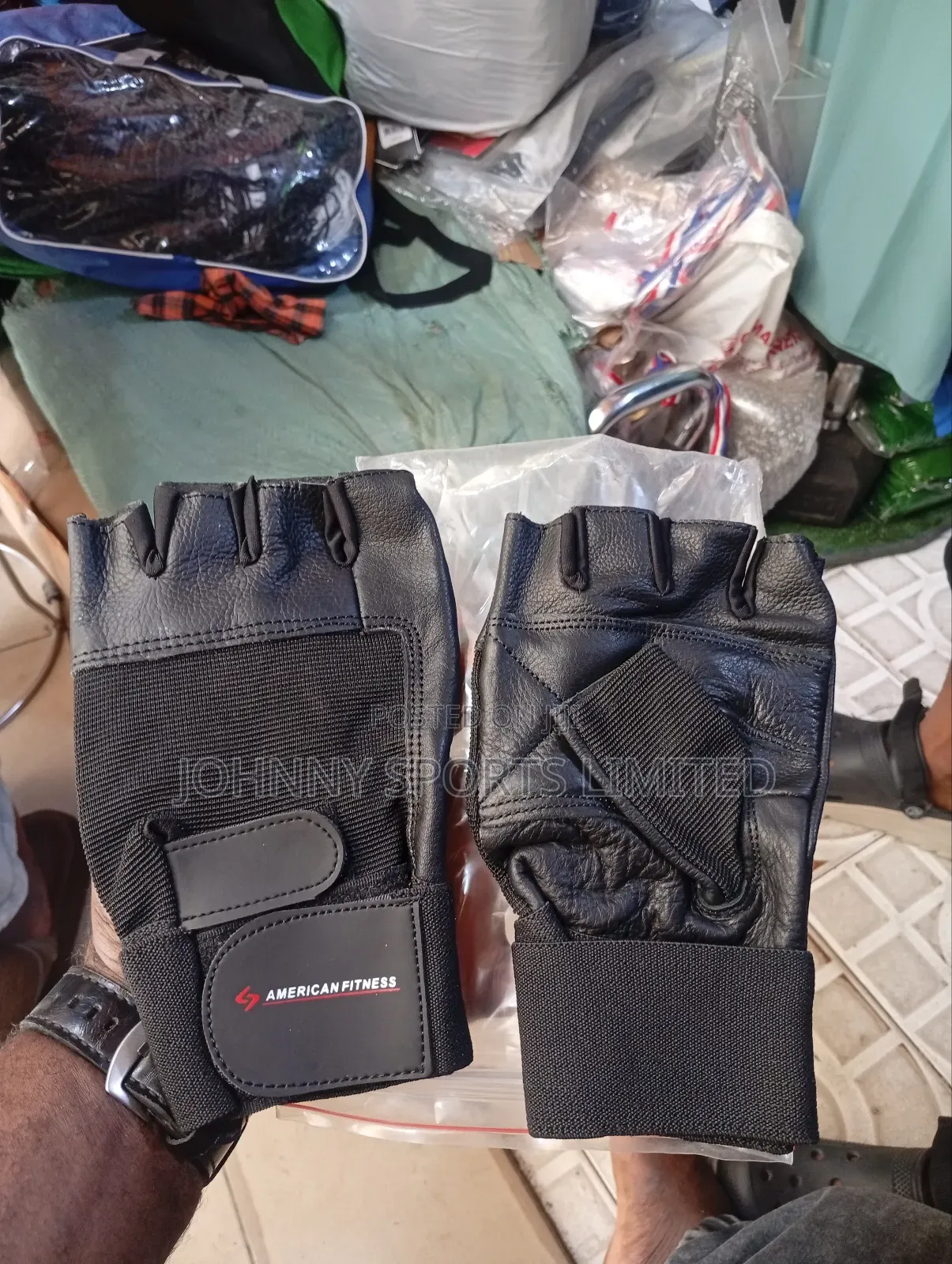 American Fitness Leather Gym Gloves