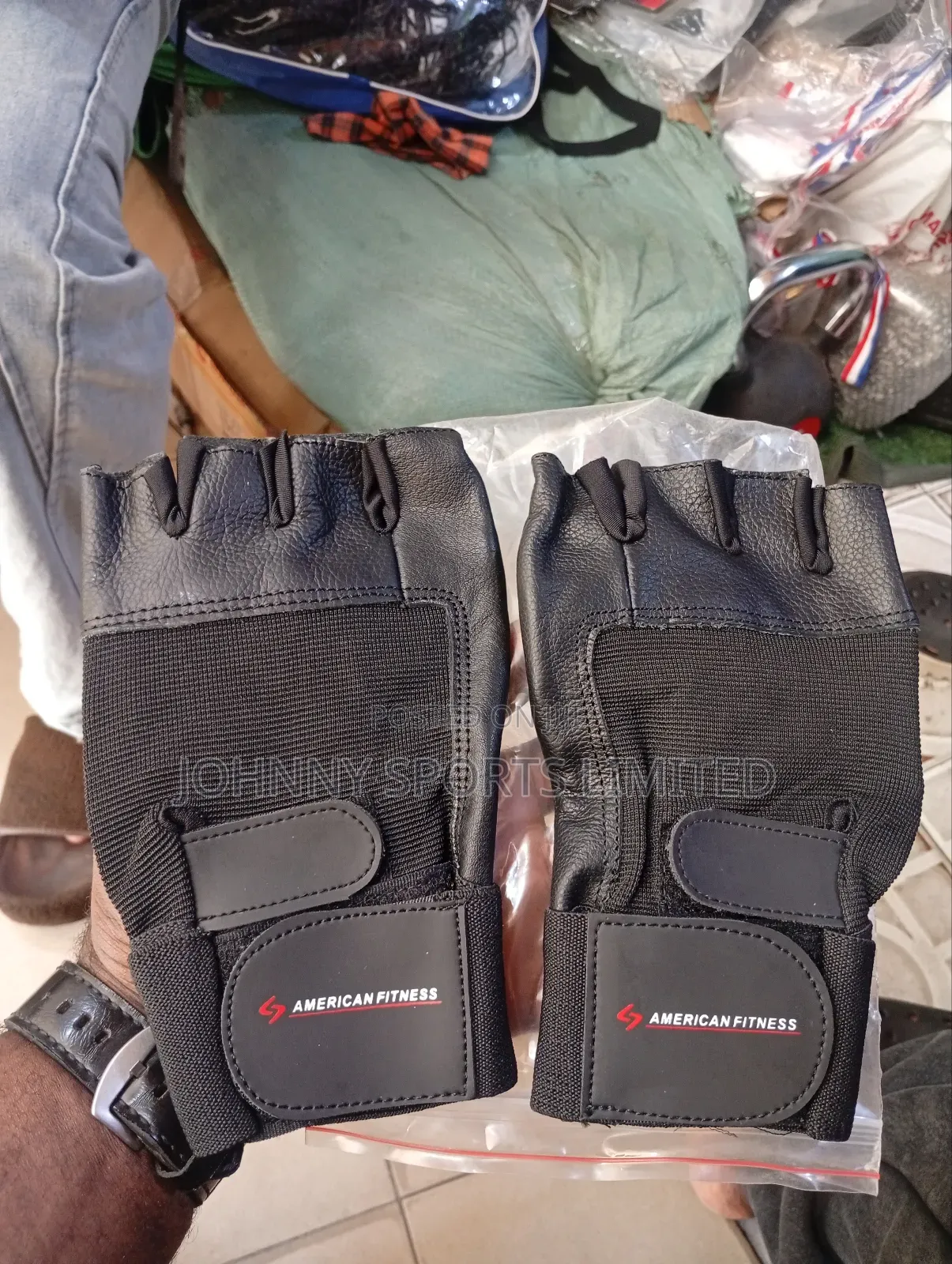 American Fitness Leather Gym Gloves