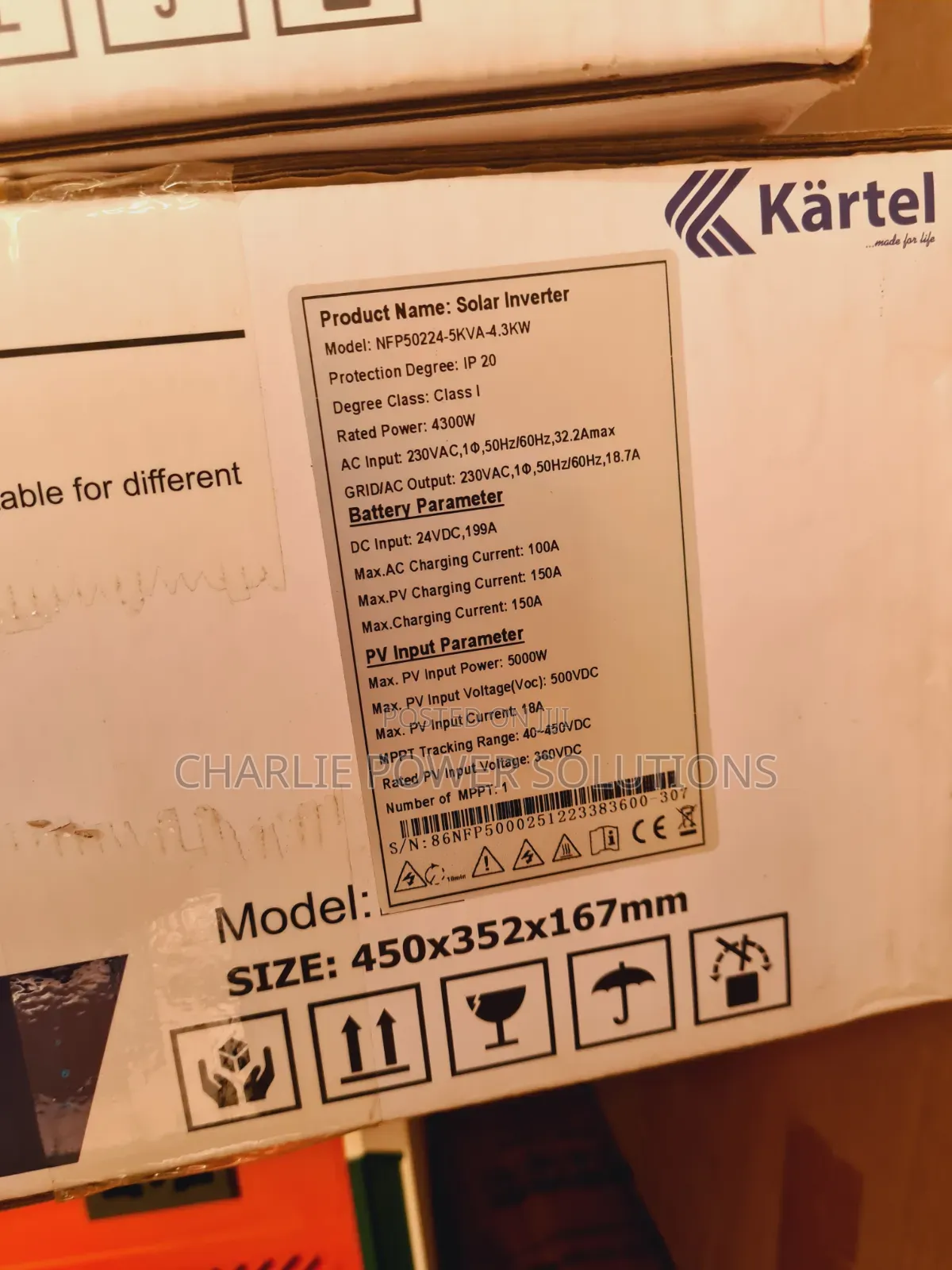 4.3kva 24v Kartel Hybrid Solar Inverter