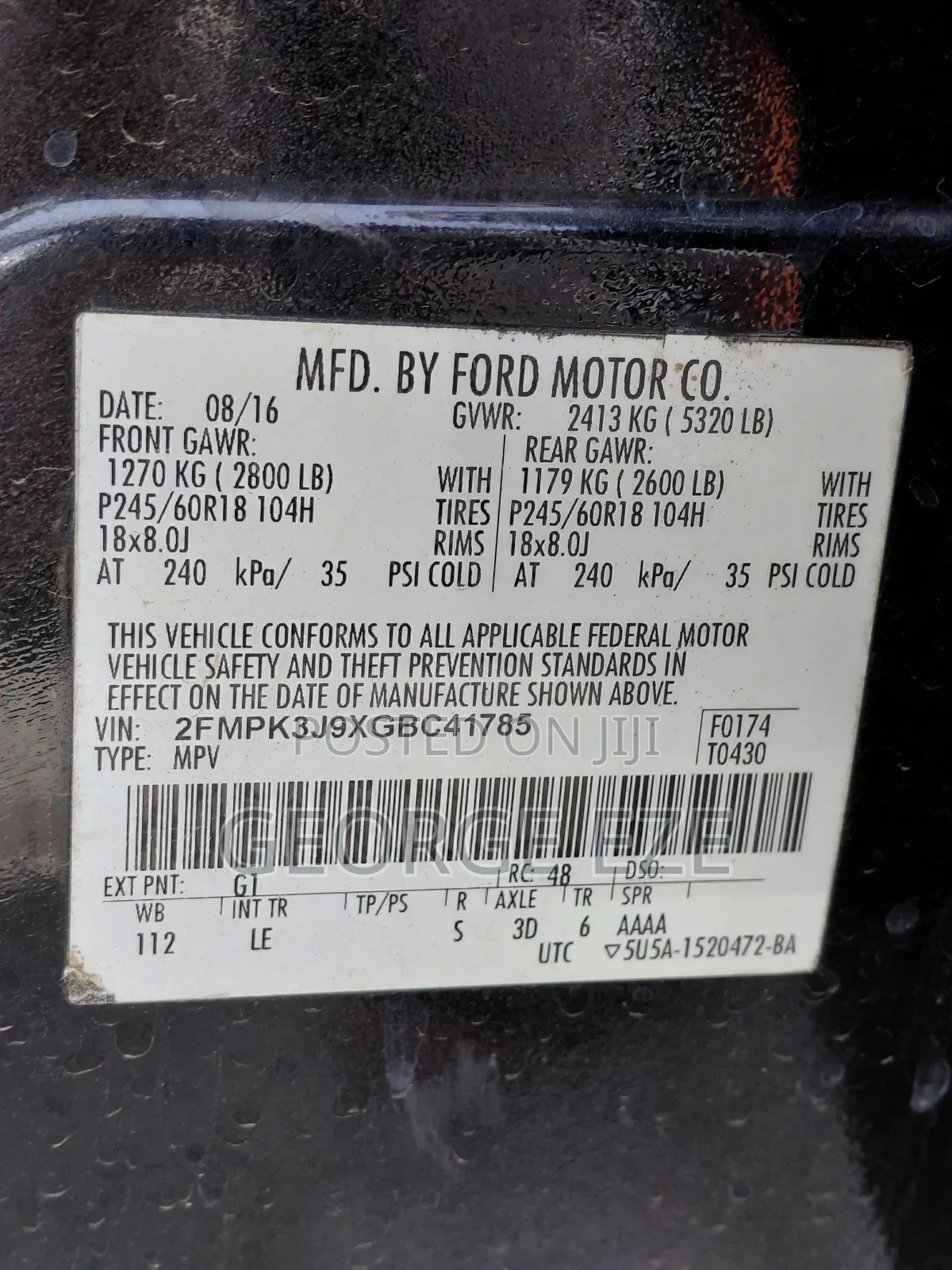 Ford Edge 2017 Black