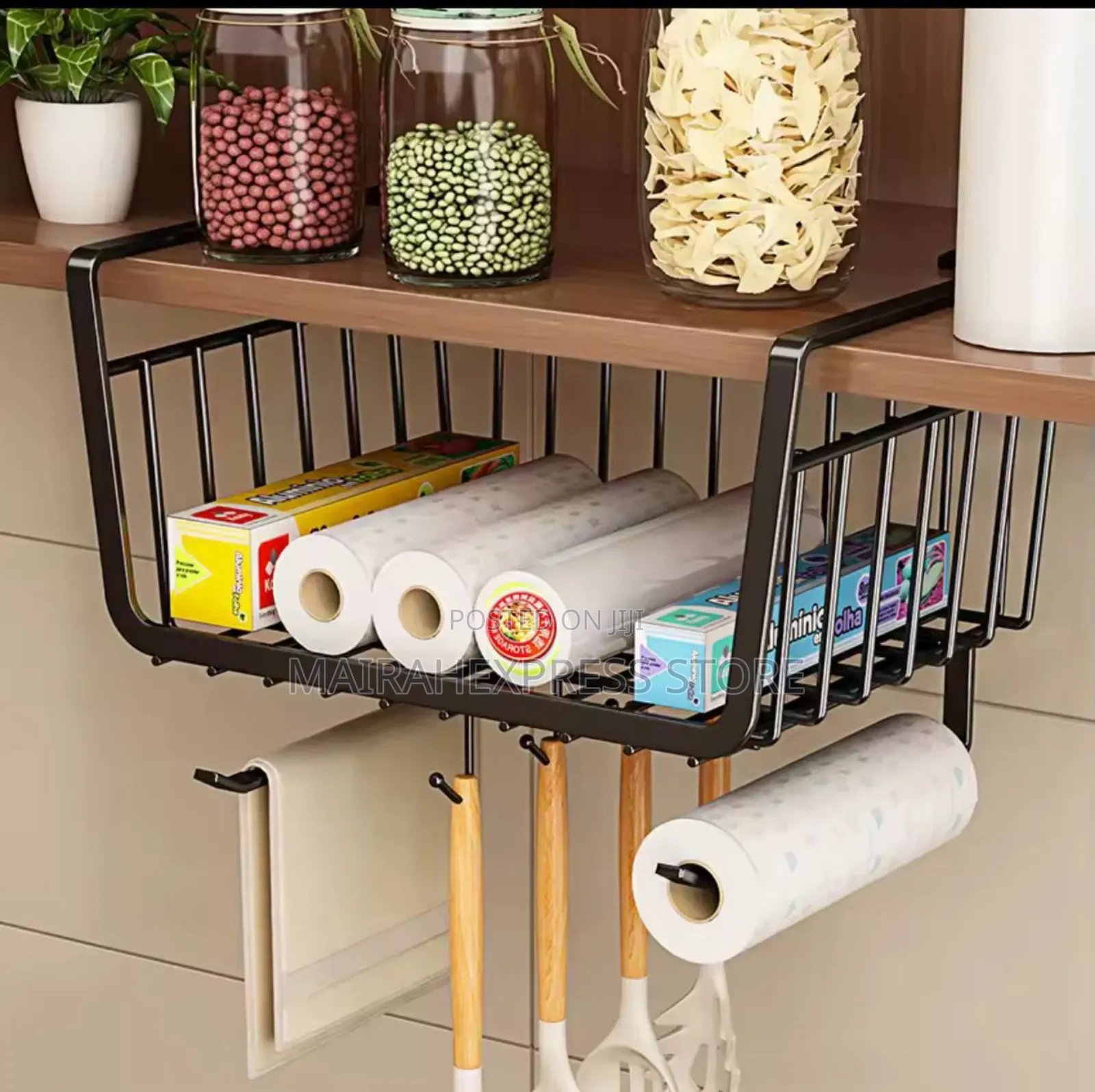 4 in 1 Kitchen Under-Shelf Hanging Basket Organizer: 2st7