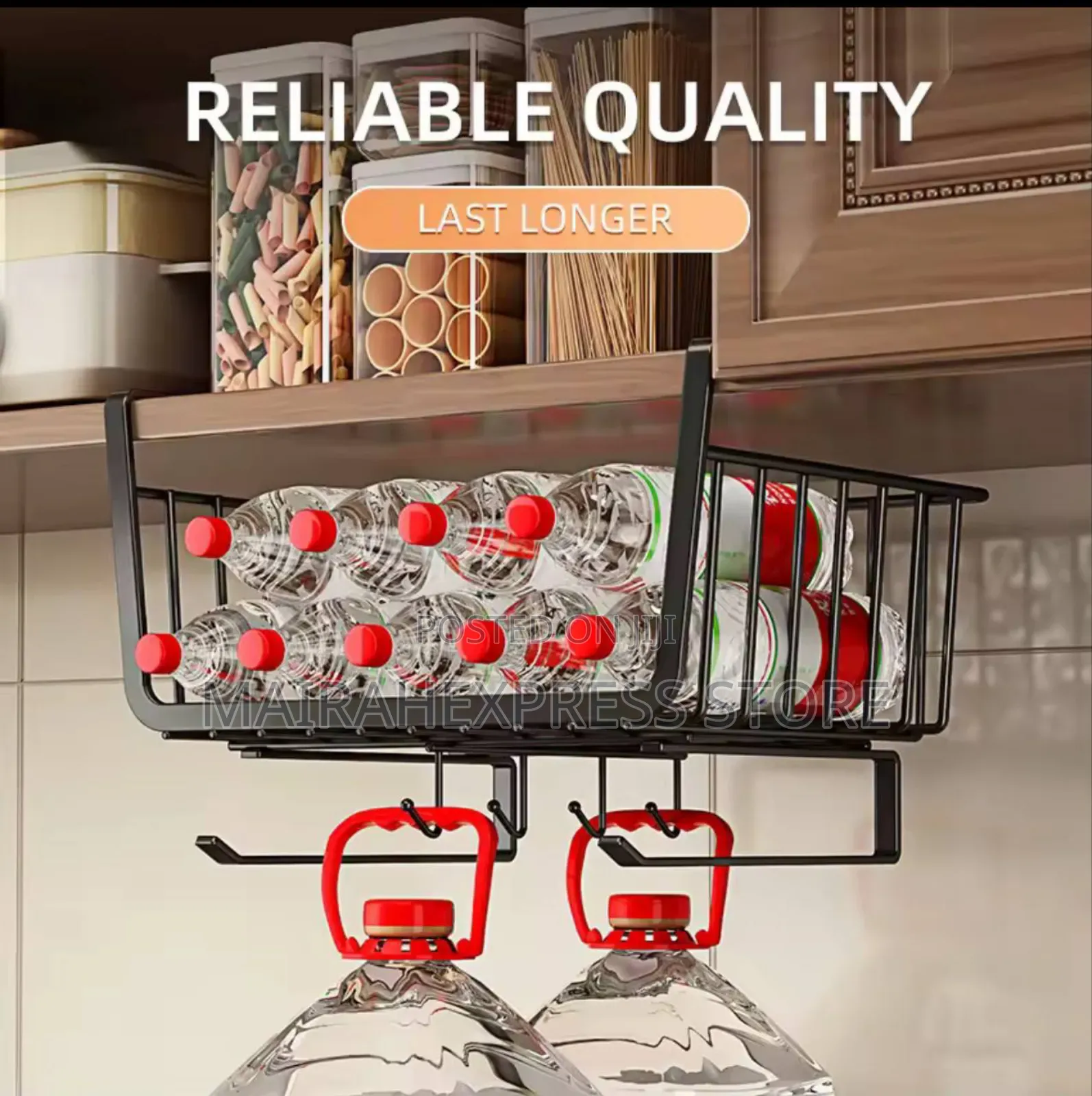 4 in 1 Kitchen Under-Shelf Hanging Basket Organizer: 2st7