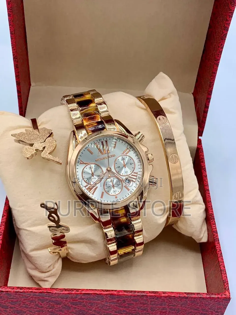 Michael Kors Beautiful Ladies Watch and Bracelets Set