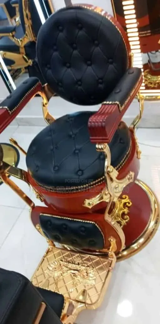 Salon Chairs Gold And Black Color