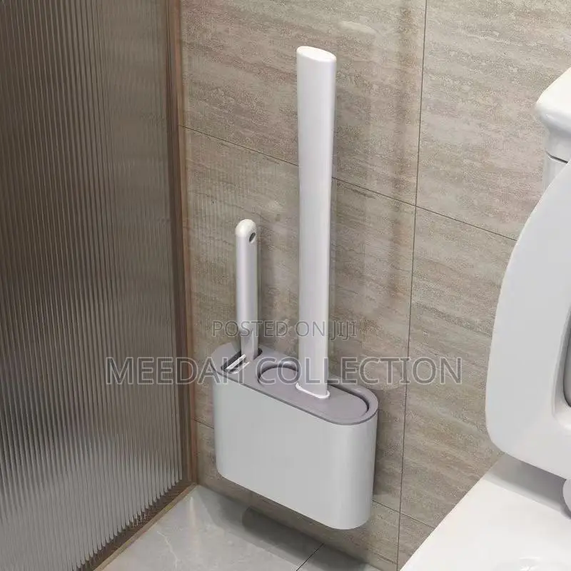 2 in 1wall-Mounted Long Handle Silicone Toilet Cleaning Brush