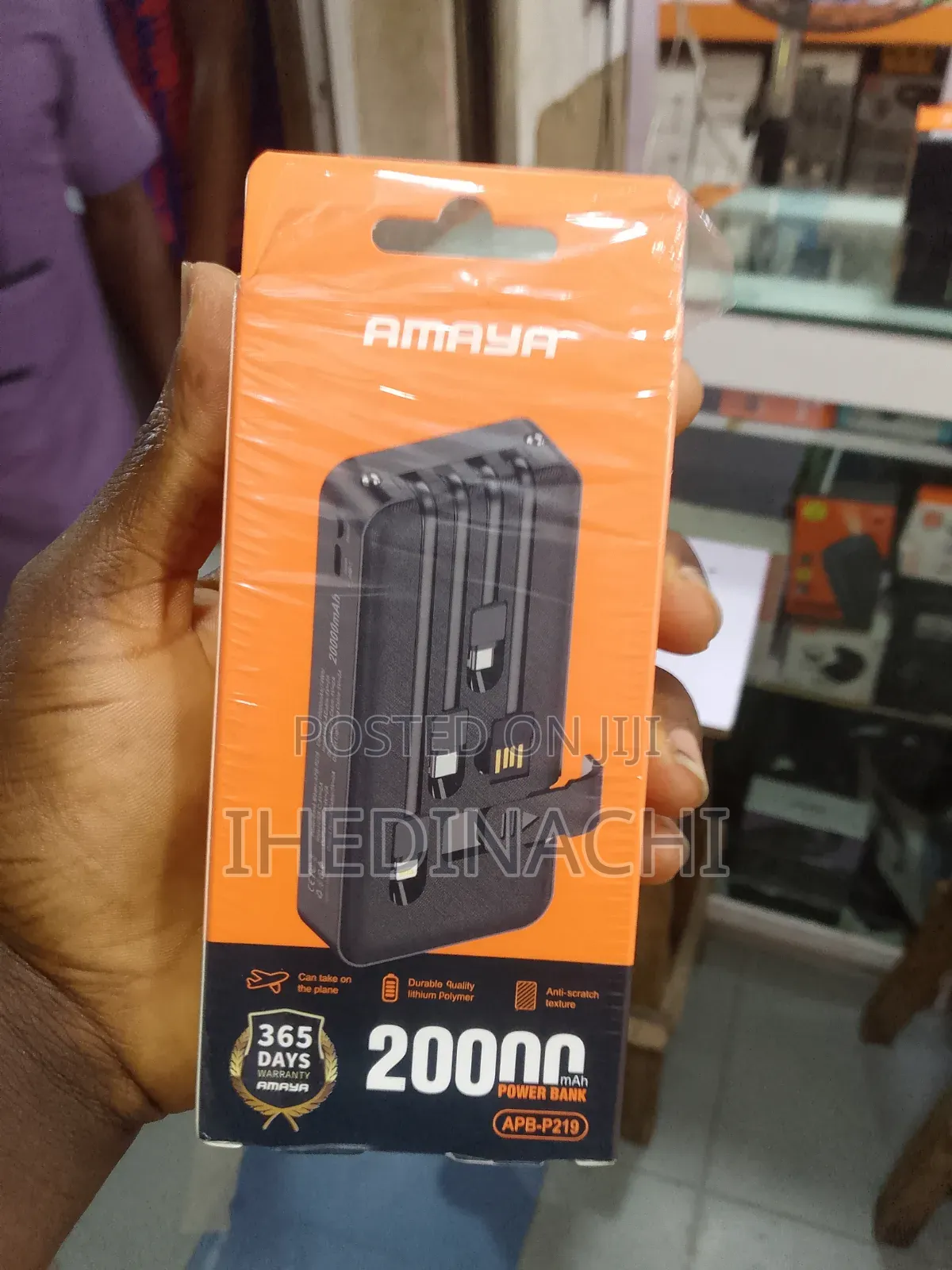 Amaya 20,000 Mah Power Bank With iPhone Type C Cords