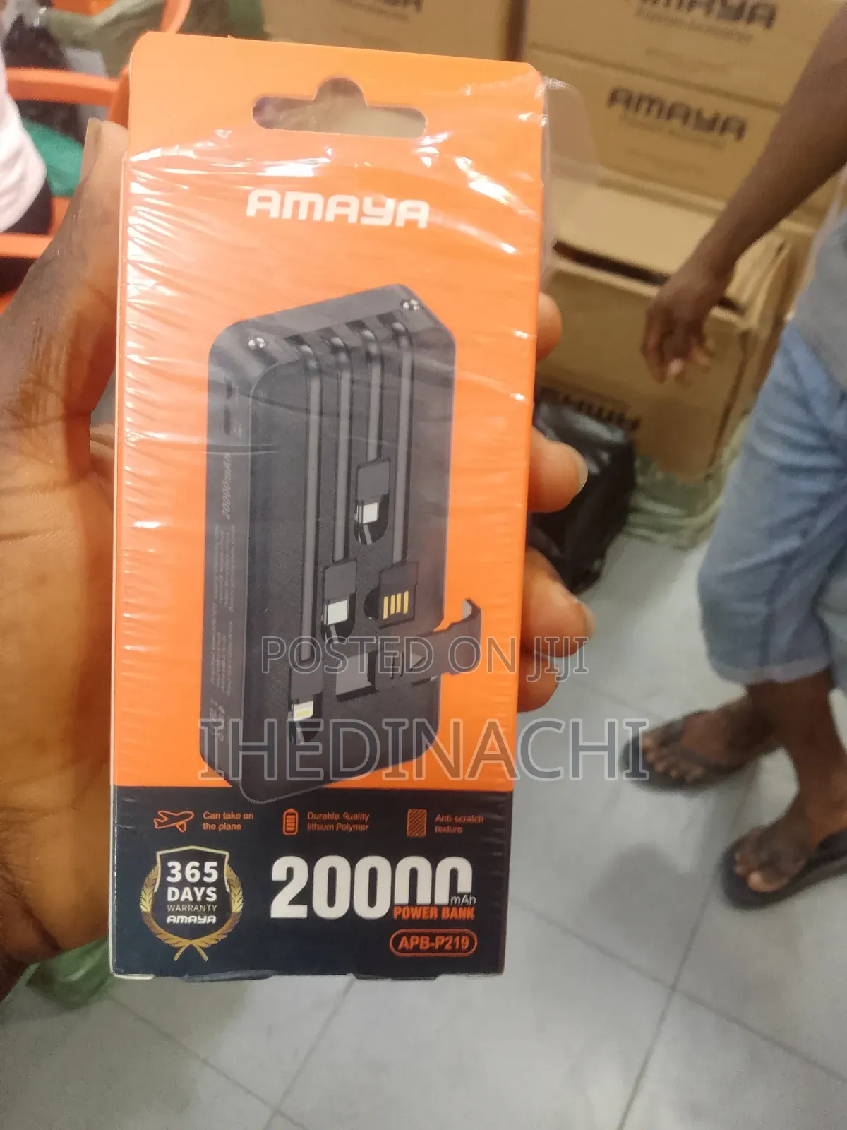 Amaya 20,000 Mah Power Bank With iPhone Type C Cords