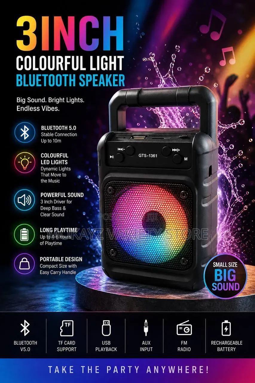 3inch Colourful Light Bluetooth Speaker