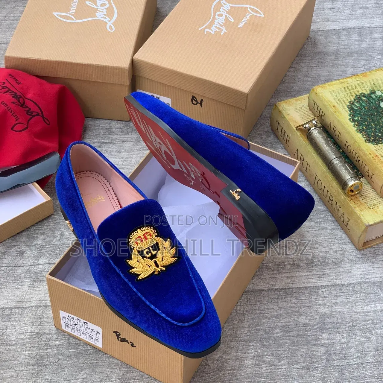 Cl Embroidery Kabiyesi Red Bottom Suede Loafers in 3 Colours
