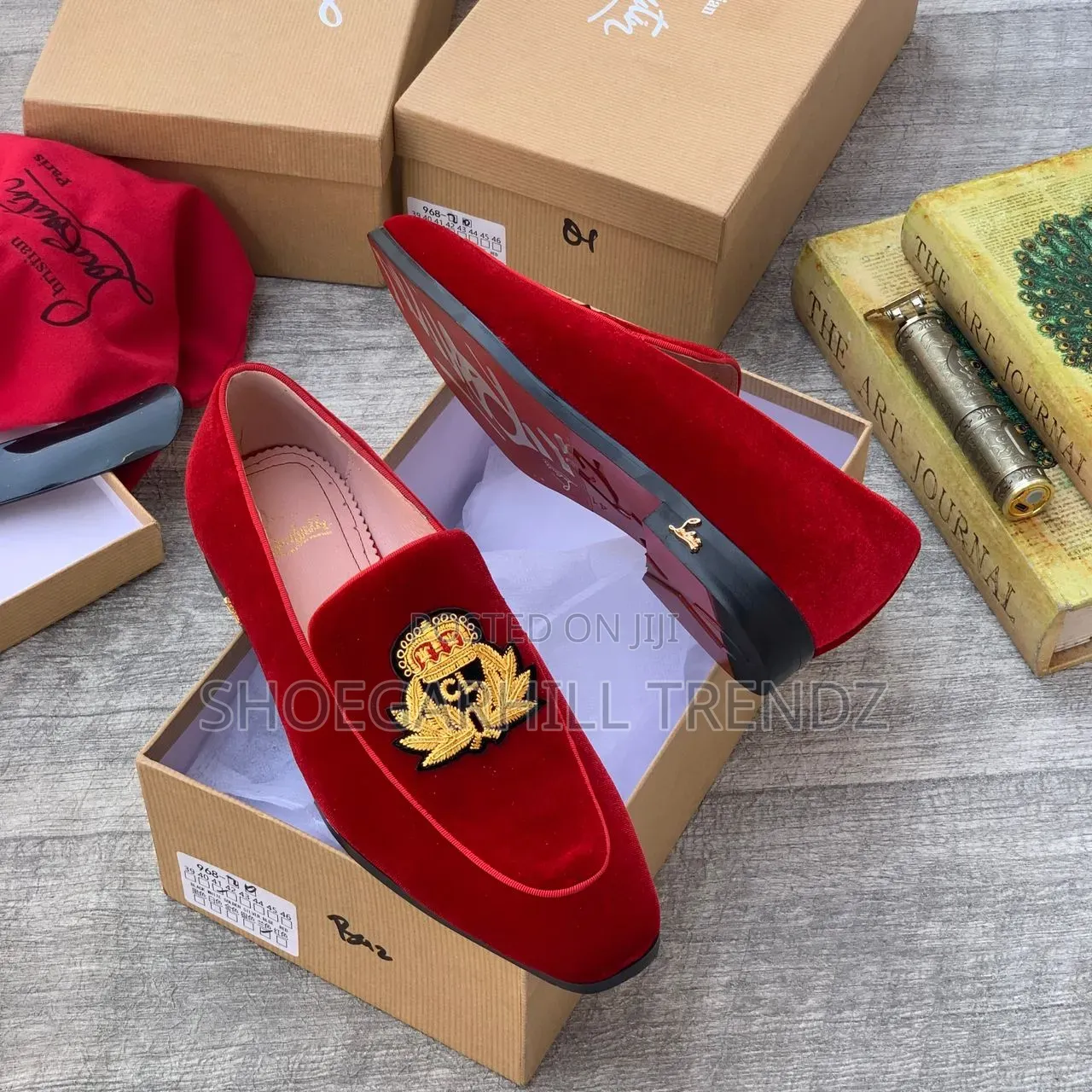 Cl Embroidery Kabiyesi Red Bottom Suede Loafers in 3 Colours
