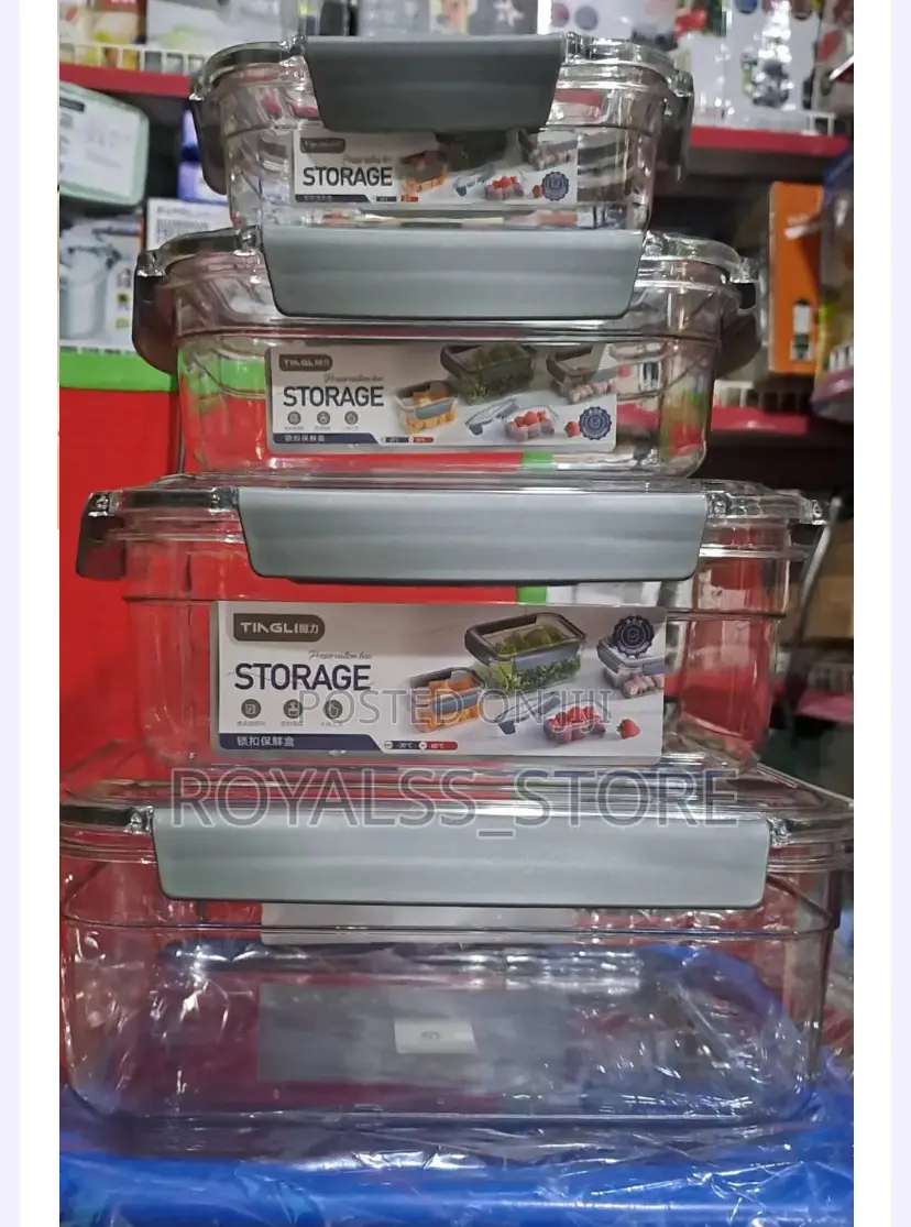 3/4 Piece Acrylic Food/Fruit Storage Container Set