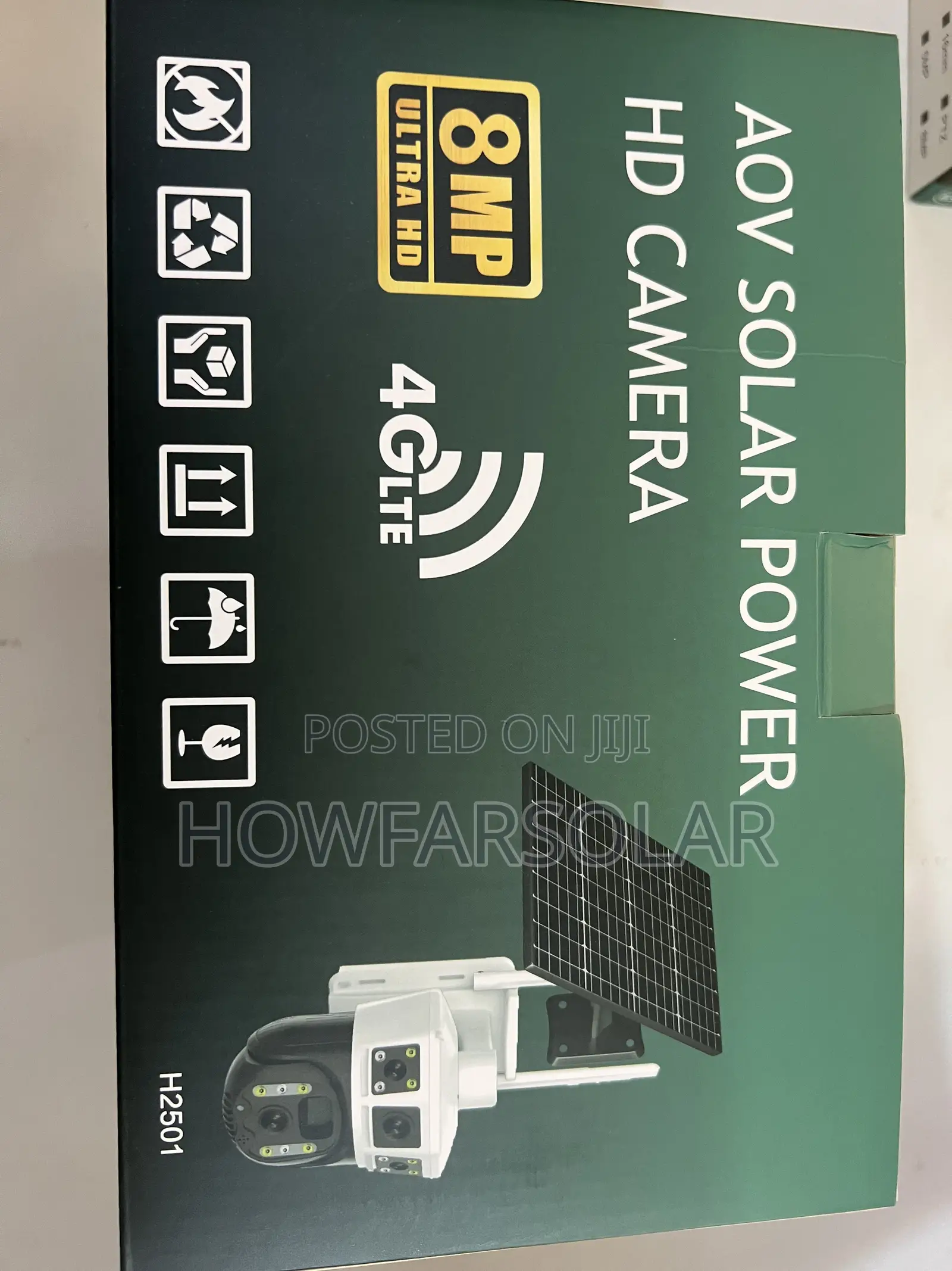 Howfar Dual Lens CCTV Camera With Free Sim Card, Solar Powered
