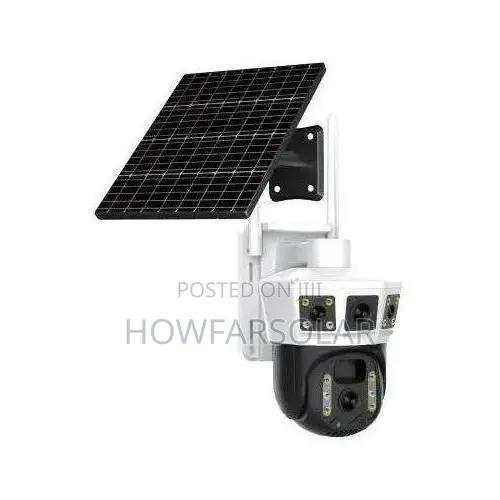 Howfar Dual Lens CCTV Camera With Free Sim Card, Solar Powered