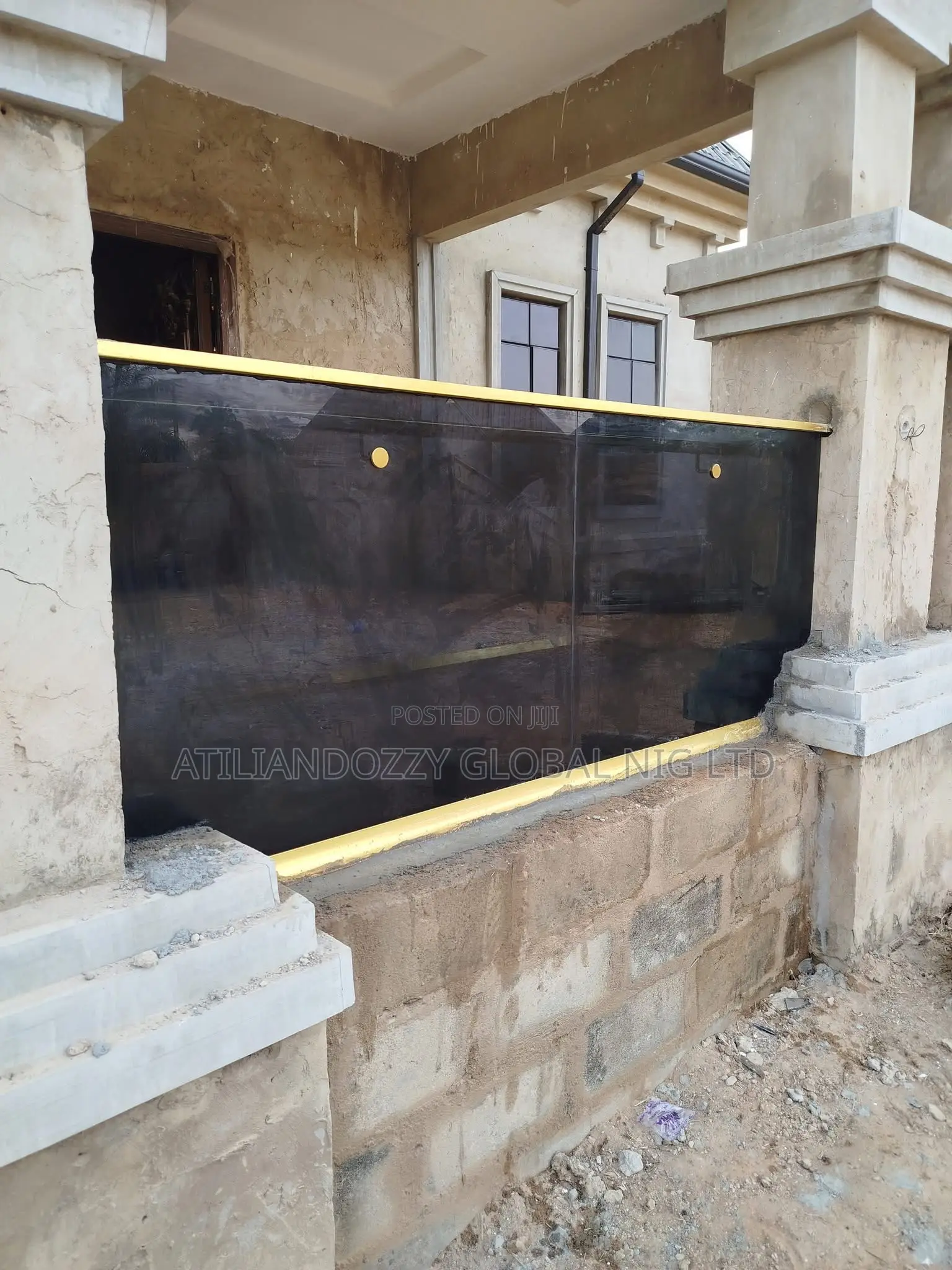 Frameless Glass Gold Aluminum Accessories