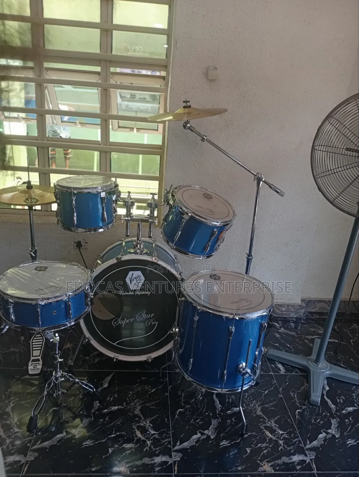 Complete Blue Drum Set Virgin Sound