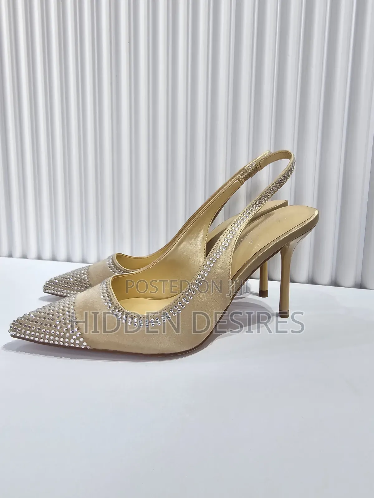 Jenny Bejeweled Slingbacks- Gold