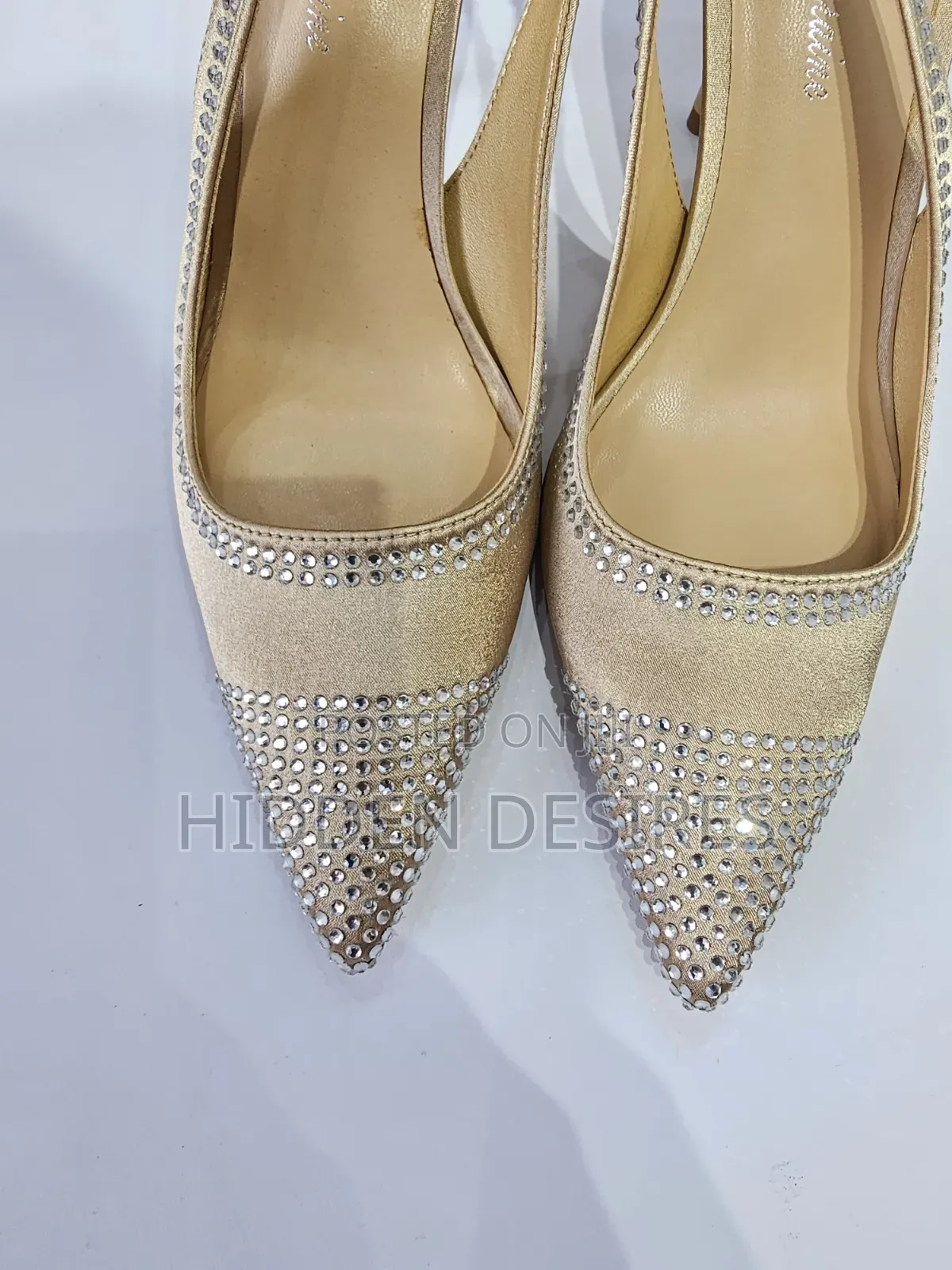 Jenny Bejeweled Slingbacks- Gold