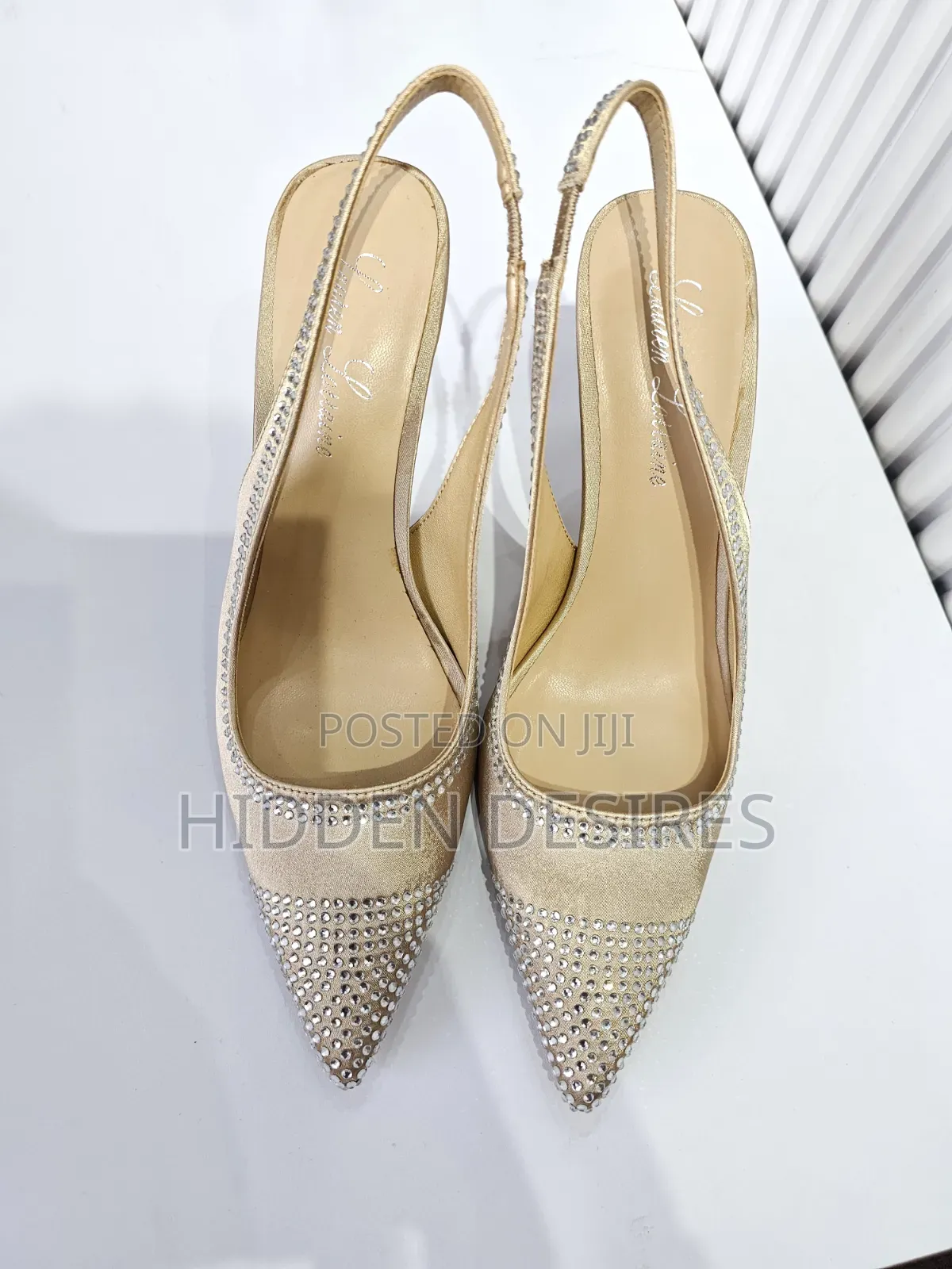Jenny Bejeweled Slingbacks- Gold